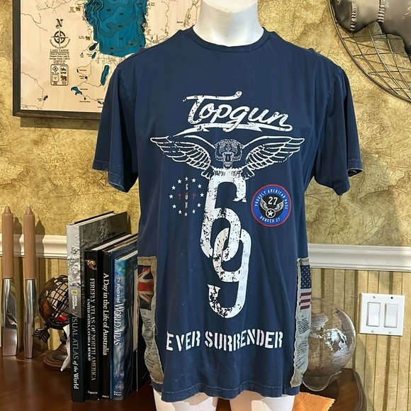 Top Gun Distressed Tee. 2X - Picture 1 of 8